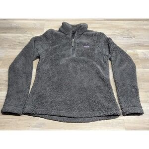 Patagonia Deep Pile Fleece Gray Pullover‎ 1/4 Zip Sweater Men's Size Medium